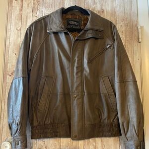 Overland Outfitters Size Medium Men's Brown Leather Jacket pilot bomber coat